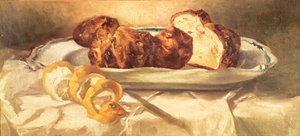 ブリオッシュとレモンのある静物、1873